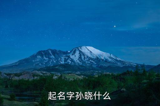 起名字孫曉什么