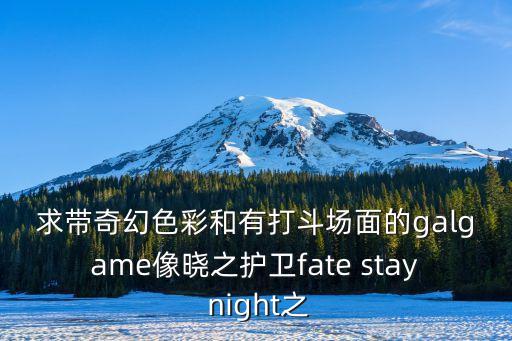 求帶奇幻色彩和有打斗場面的galgame像曉之護(hù)衛(wèi)fate stay night之