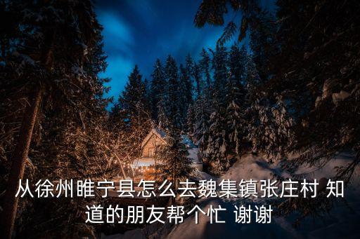 從徐州睢寧縣怎么去魏集鎮(zhèn)張莊村 知道的朋友幫個忙 謝謝
