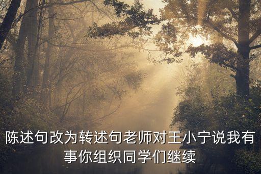 陳述句改為轉述句老師對王小寧說我有事你組織同學們繼續(xù)