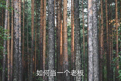 當老板，如何當一個老板