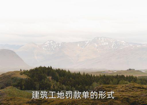 建筑工地罰款單的形式