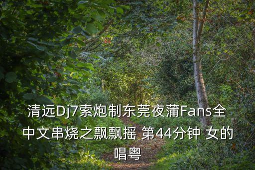 清遠(yuǎn)Dj7索炮制東莞夜蒲Fans全中文串燒之飄飄搖 第44分鐘 女的唱粵