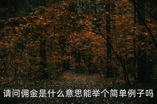 請問傭金是什么意思能舉個簡單例子嗎