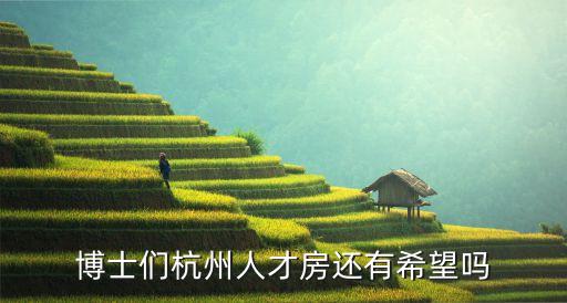 杭州高層次人才，博士們杭州人才房還有希望嗎
