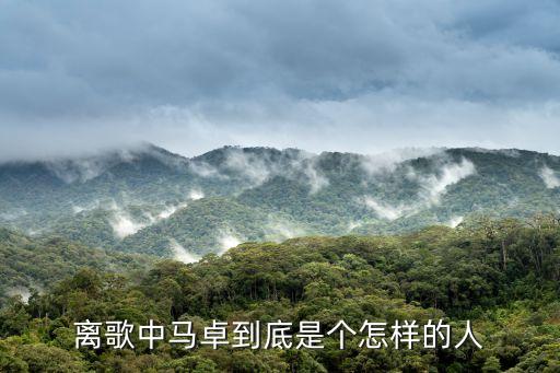 馬卓，離歌3馬卓是誰