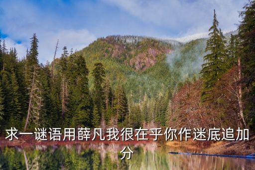 求一謎語用薛凡我很在乎你作迷底追加分
