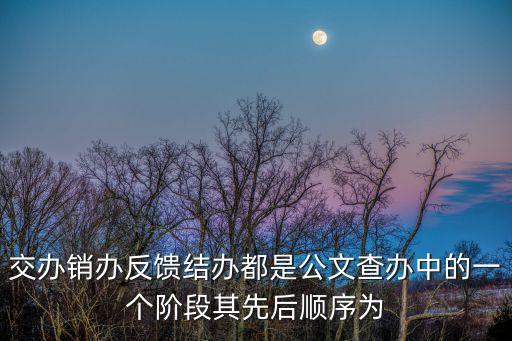 交辦，交辦銷辦反饋結(jié)辦都是公文查辦中的一個階段其先后順序為
