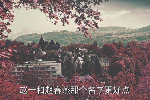 趙一和趙春燕那個(gè)名字更好點(diǎn)