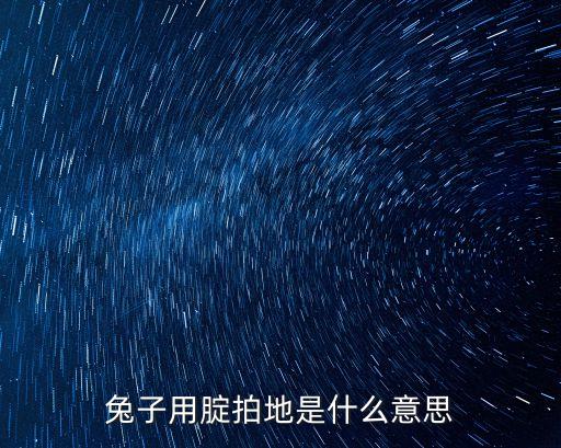 兔子用腚拍地是什么意思