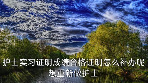 護士實習(xí)證明，護士實習(xí)證明成績合格證明怎么補辦呢想重新做護士