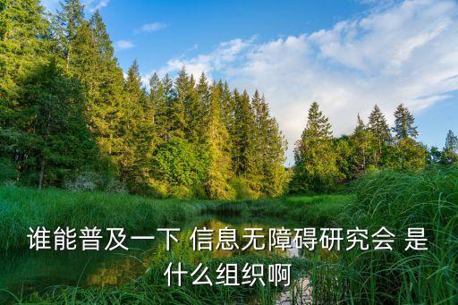 信息無障礙，信息無障礙研究會是干什么的