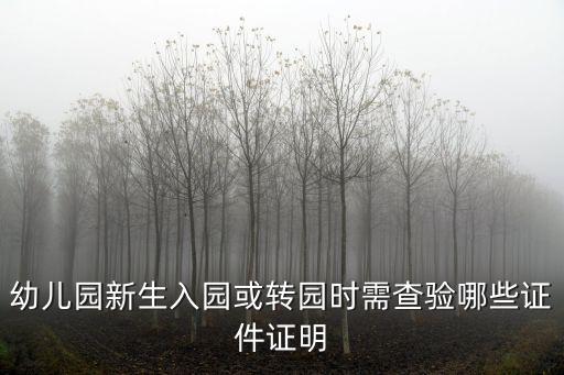 幼兒園新生入園或轉(zhuǎn)園時需查驗?zāi)男┳C件證明