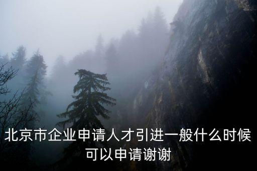 北京市企業(yè)申請人才引進一般什么時候可以申請謝謝
