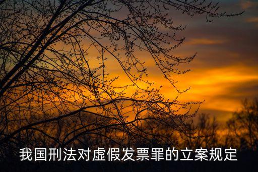 我國刑法對虛假發(fā)票罪的立案規(guī)定