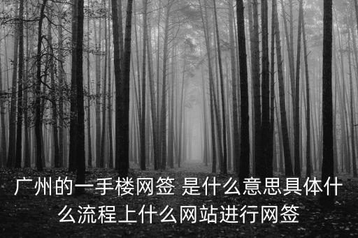 廣州的一手樓網(wǎng)簽 是什么意思具體什么流程上什么網(wǎng)站進行網(wǎng)簽