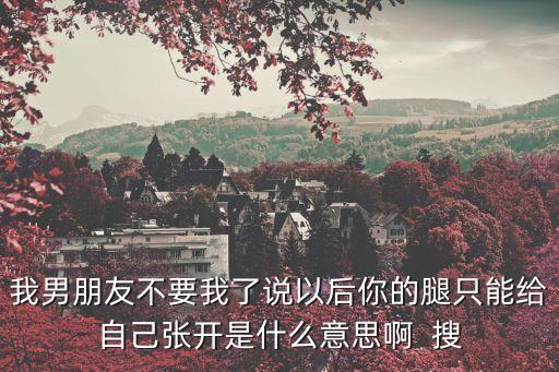 我男朋友不要我了說以后你的腿只能給自己張開是什么意思啊  搜