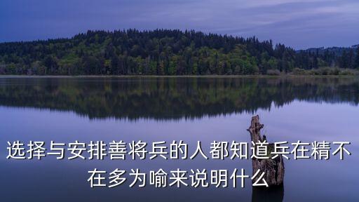選擇與安排善將兵的人都知道兵在精不在多為喻來說明什么