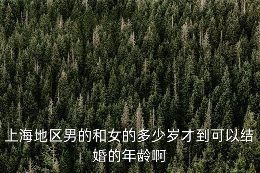 上海地區(qū)男的和女的多少歲才到可以結婚的年齡啊