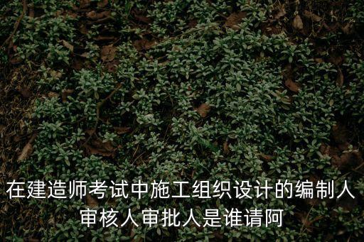審批人，在建造師考試中施工組織設(shè)計(jì)的編制人審核人審批人是誰請(qǐng)阿