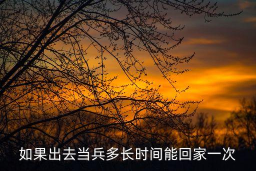 如果出去當兵多長時間能回家一次
