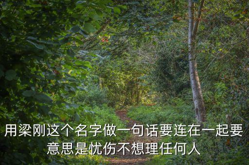 梁剛，用梁剛這個(gè)名字做一句話要連在一起要意思是憂傷不想理任何人
