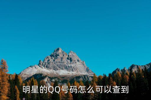 明星的QQ號碼怎么可以查到