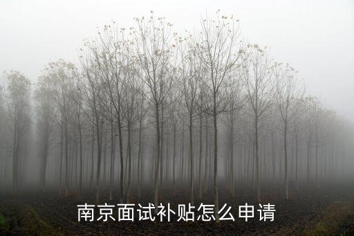 南京面試補(bǔ)貼怎么申請(qǐng)