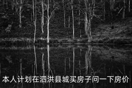 本人計劃在泗洪縣城買房子問一下房價