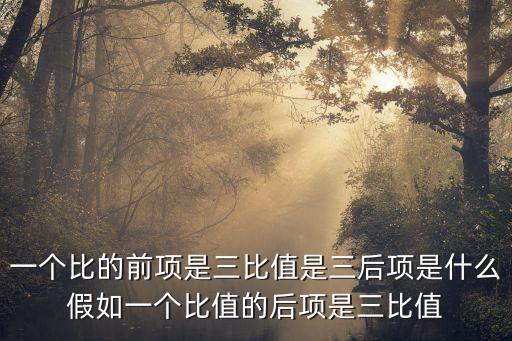 一個比的前項是三比值是三后項是什么假如一個比值的后項是三比值