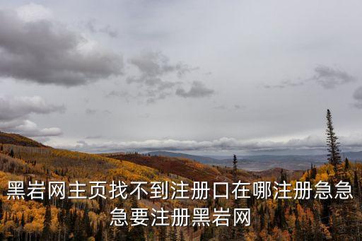 黑口網(wǎng)，黑巖網(wǎng)主頁找不到注冊(cè)口在哪注冊(cè)急急急要注冊(cè)黑巖網(wǎng)