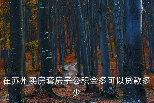 在蘇州買房套房子公積金多可以貸款多少