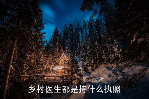 鄉(xiāng)村醫(yī)生執(zhí)業(yè)證書，鄉(xiāng)村醫(yī)生都是持什么執(zhí)照
