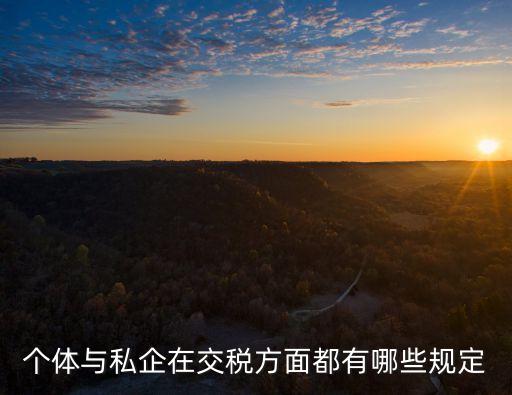 個(gè)體與私企在交稅方面都有哪些規(guī)定