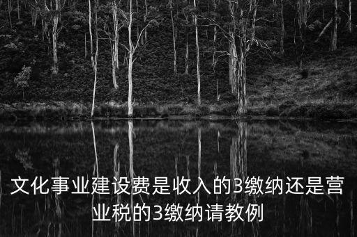 文化事業(yè)建設(shè)費(fèi)是收入的3繳納還是營(yíng)業(yè)稅的3繳納請(qǐng)教例