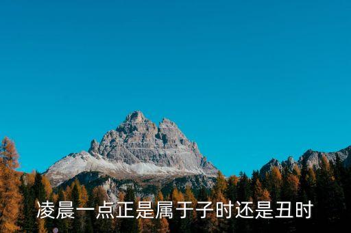 凌晨一點正是屬于子時還是丑時