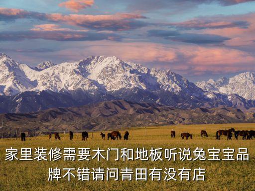 家里裝修需要木門和地板聽說兔寶寶品牌不錯請問青田有沒有店