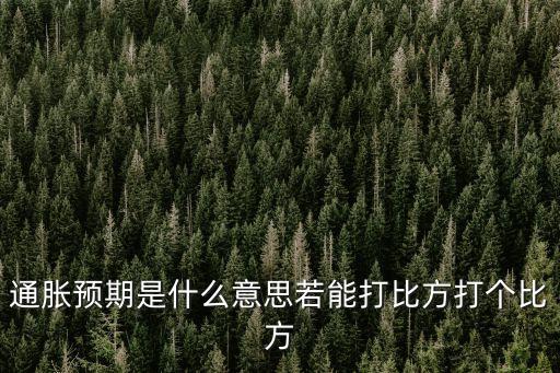 通脹預期，通脹預期
