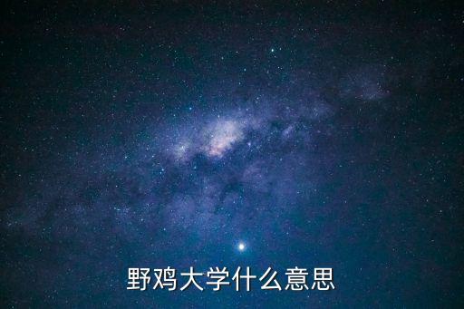 野雞大學(xué)是什么意思，什么叫野雞大學(xué)