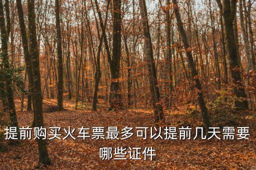 提前購買火車票最多可以提前幾天需要哪些證件