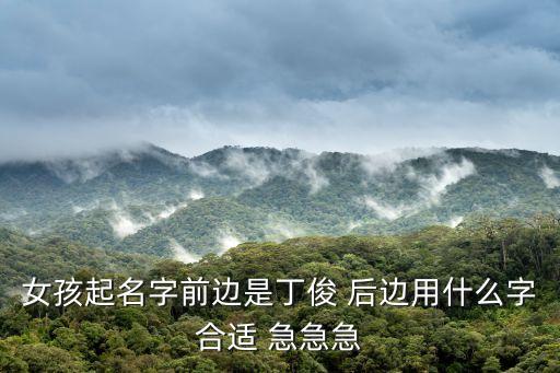 女孩起名字前邊是丁俊 后邊用什么字合適 急急急