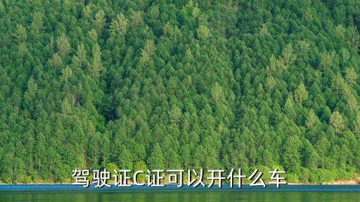 駕駛證C證可以開什么車