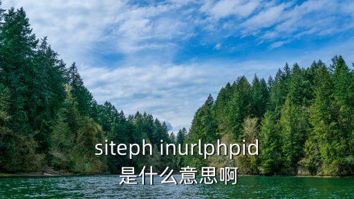 siteph inurlphpid 是什么意思啊