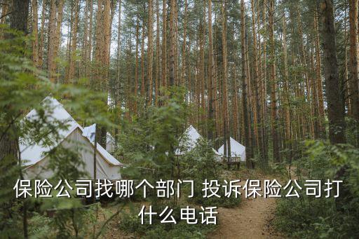保險公司找哪個部門 投訴保險公司打什么電話
