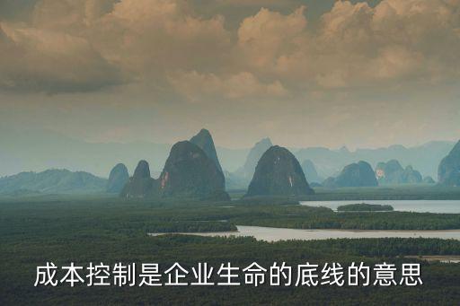 成本控制是企業(yè)生命的底線的意思