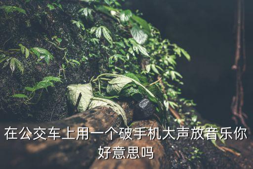 大聲放，在公交車上用一個破手機大聲放音樂你好意思嗎