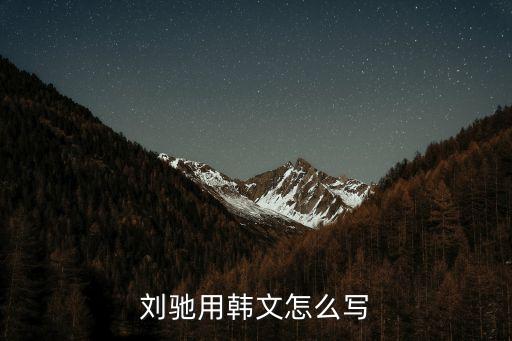 劉馳用韓文怎么寫