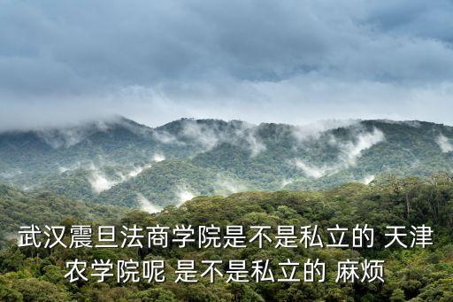 武漢震旦法商學(xué)院是不是私立的 天津農(nóng)學(xué)院呢 是不是私立的 麻煩