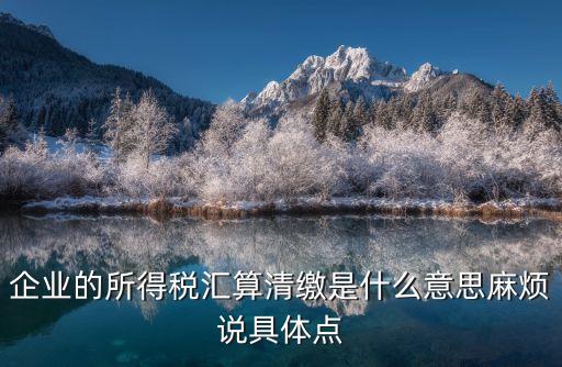 企業(yè)所得稅匯算清繳，企業(yè)的所得稅匯算清繳是什么意思怎么做的需要注意點(diǎn)什么