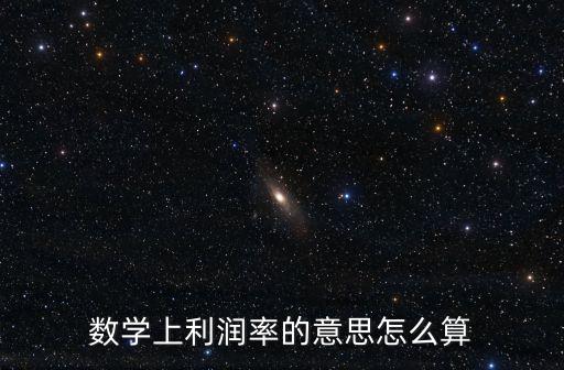 數(shù)學(xué)上利潤(rùn)率的意思怎么算